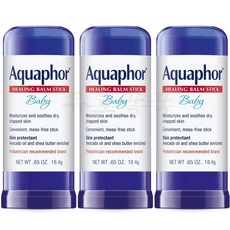 Aquaphor 유아용 힐링 밤 스틱 무향 18.4g(0.65oz) 2팩, 3개, 18.4g