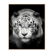 【TangZhen】유화그리기 유화그리기세트 호랑이 울부짖다 산림diy 디지털 유화 거실 서재 현관 호랑이 장식 괘화 수제 채색 아크릴 그림, 730037, 30x40cm블랙액자+물감+붓, 1개