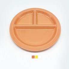 무당벌레 식판 유아 베이비 어린이집 유치원 멜라민 다이어트 식기 3구 나눔접시, 흰색