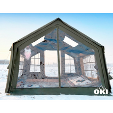 [부품 단독 구매 ] OKI 8+8 에어텐트 에어쉘터 폴대쉘터 에어기둥 메쉬창 TPU 우레탄창 무한 도킹 베이지 카키, TPU 우레탄창문2개