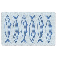 KEUSPI Blue Beach 정어리 물고기 문 매트 가정 야외 실내 입구용 해안 해상 웰컴 매트 현관 입구용 해변 도어매트 43.2 x 76.2cm(17 x 30인치), 블루 정어리