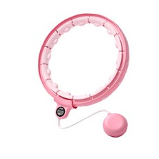 프리미엄 스마트 훌라후프 좁은 공간 운동 무소음 다이어트 기구 실내 복부 복근 횟수 카운팅 허리 뱃살 지압 떨어지지 않는 훌라우프 후라후프, R99699P(핑크M, 1개