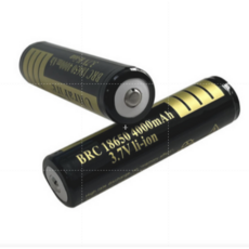 BRC 18650 3.7V 充電式鋰電池 4000mAh, 黑色, 2個