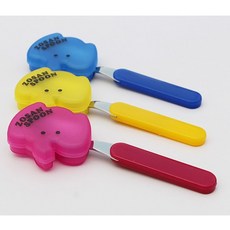 ZOSAN SPOON 日本製大象附蓋不鏽鋼兒童湯匙 學習餐具 顏色隨機出貨, 1個, 湯匙
