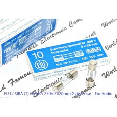 德國 ELU 630mA 0.63A 250V (T慢熔) 5x20mm 玻璃 保險絲 FOR AUDIO, 1個