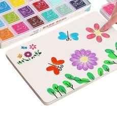 YAAP 手指畫印泥套裝 兒童繪畫DIY手工印泥 創意美術益智玩具, 彩色, 1個