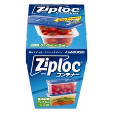지퍼락 컨테이너 냉장고정리용기 직사각형 510ml, 1개, 2개