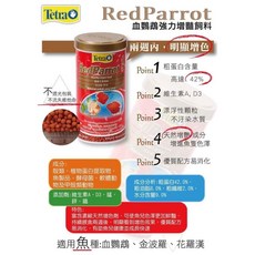 Tetra 德彩 血鸚鵡強力增艷飼料, 1個, 血鸚鵡強力增艷飼料 250ml