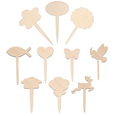 木質園藝花卉多肉標籤插牌 DIY蛋糕裝飾竹籤 竹製植物標記牌 花卉園藝多肉綠植盆栽標示牌, 1個, 木質標籤標誌牌任意10支