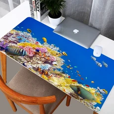 마우스 패드 열대어 바다 풍경 게임용 확장형 책상 키보드 매트 사이즈 카펫 홈, 04 300x600x2mm, 03 1
