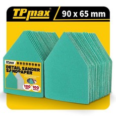 TPmax 100팩 90x65mm 디테일 샌더 사포 120 그릿 Milwaukee M12 튼튼한 후크 앤 루프 막힘 방지 폴리에스터 필름 시트와 호환, 120 Grit