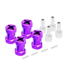 4Pcs SCX10 알루미늄 12mm 육각 휠 허브 드라이브 어댑터 1/10 RC 자동차 크롤러 축 D90 용 확장 결합기, 05 Purple 20mm