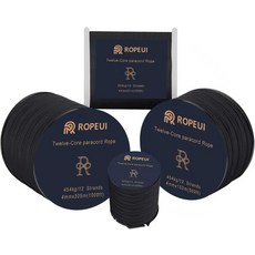 1000파운드 파라코드 532인치4mm 12줄 나일론 전술 낙하산 코드 생존 캠핑 하이킹 야외 제작 팔찌 및 빨랫줄을 위한 100피트1000피트 유틸리티 로프, 1세트, Black-100ft