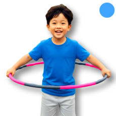 코치케이 어린이 다이어트 뱃살 돌기형 훌라후프 성인 초등 키즈 아동 전연령 최상급 스마트, 인텐스 블루 & 그레이, 1개, 1.2kg