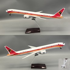 앙골라항공 보잉 B777-300ER 비행기 항공기 모형 다이캐스트 1:157, 화이트 레드(고급형 소리인식 LED조명)