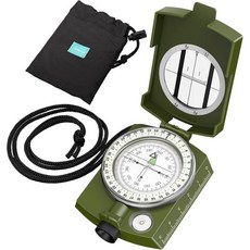 VINTEAM 나침반 하이킹 군사 휴대용 가방과 버블 레벨이 는 다기능 방수 금속 목격 등산 자전거 카모플라주