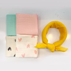 리얼핸즈 사각 쁘띠 스카프 손수건 요루 면 100% 목수건