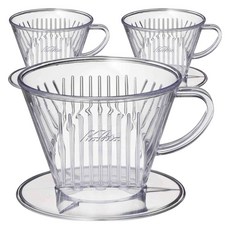 Kalita 塑膠咖啡濾杯 102-D 適合 2-4 人, 單品, 3個, 0ml