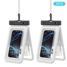 Essager 더블 포켓 스마트폰 방수팩, 2개, 흰색