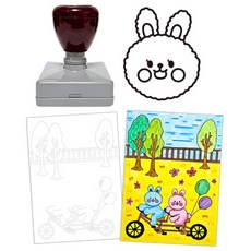 만들기대장 토끼 도장그림 도안포함 스탬프 동물, 빨강, 본상품선택, 본상품선택