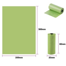 可降解寵物拾便袋 垃圾袋 加厚 綠色印花, 1個, 【輕薄】​淺綠一個