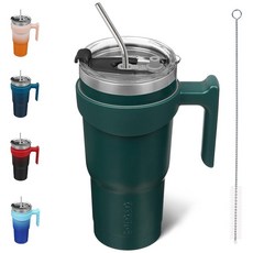 BJPKPK 스테인리스 리무버블 핸들 텀블러 300ml 라이트핑크, 20온스, 아미 그린