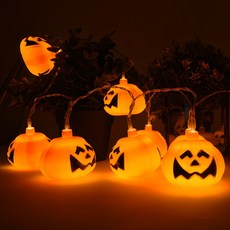 UrbanLED 萬聖節傑克南瓜燈 氣氛燈串 10球, 暖白色, 1個