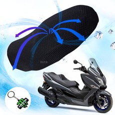 당일발송 사은품증정 CNB오토바이쿨시트5XL 버그만400 쿨시트 실버윙 커버 메쉬 여름안장카바 여름용품 쿠25/CNB쿨시트5XL 버그만400+키링, 1개, 블랙