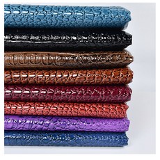 인조 고급 모노 고광택 크로커다일 악어 가죽 가방 소품 지갑 제작 패턴 길이 1.1m 폭1.38m, 네이비