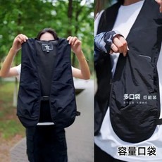 馬甲夏季男女同款口袋薄款潮牌戶外休閒機能攝影坎肩工裝背心外套