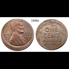 기념 주화 US One Cent 오프센터 희귀 복사 동전과 다른 오류 6 개, [05] 1946s