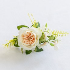러블리 로즈 플라워 커튼집게 13cm 인테리어 조화 소품 커튼장식 꾸미기, 6개, 크림