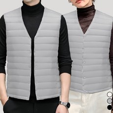 턴키 남녀공용 브이넥 경량 패딩 조끼 AJ-1235