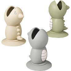 흡입 컵 실리콘 칫솔 헤드 커버 여행용 보호대 욕실 세면대 정리함이 있는 미니 공룡 홀더 스탠드