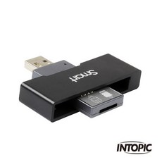 INTOPIC 廣鼎 SMART 二合一旋轉式讀卡機 CR-36 輕巧便攜 支援多種記憶卡, 1個
