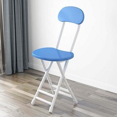 미니 접이식 의자 실내 야외, 1인용, 등받이 의자 블루 45cm