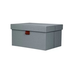 고급 가죽 휴대품 호텔 보관함 캐비닛 수납상자 보관, 1개, L. 파란색 직조 무늬