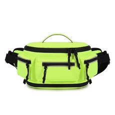 瑪薩威 新款摩托騎行反光大容量戶外運動腰包, 綠色, 1個