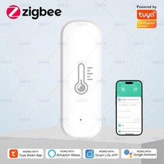 스마트 디지털 온습도계 온도 습도 센서 Tuya Zigbee 실내 컨트롤러 모니터링 스피커 Alexa Google 홈으로 작업, 1개