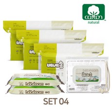 베베솜 순면 100 아기 건티슈 10매2팩+100매3팩+지퍼백(set4), 1개