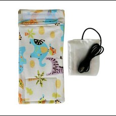 휴대용 우유 분유 워머 젖병 보온기 온도 유지 USB 보온 패드 물 여행 유모차 절연 가방 수유 병 히터 공룡 무지개 핫
