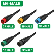 직선 헤드 도킹 Julet 센서 커넥터 Ebike 디스플레이 PVC 케이블 포함 M6 3 10/100 세트 20cm, 02 M6 Male 20CM, 01 5 Sets, 05 2P