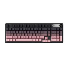 퓨리큐브 IP98 무소음 특조 기계식 감각 멤브레인 키보드 - PBT 측각 영어 키캡 스마트 노브+디스플레이 유선 LED 98키 블랙베리 그레이 그러데이션 컨투어, 블랙베리 그라데이션
