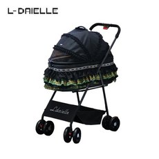 LDAIELLE 애완동물 카트 소형 경량 접이식 요크셔 야외 여행용, Black and green grid
