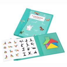 칠교놀이 도형배우기 원목 탱그램자석 상상력발달 창의력 4살 엄마랑 지능 어린이 똑똑