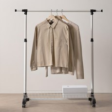 衣架專家 韓國製造層架式移動衣架, 黑色 + 白色