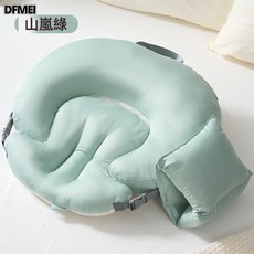 DFMEI 哺乳枕頭嬰兒母乳親餵奶神器產婦護腰靠墊解放雙手防吐奶斜坡枕, 山嵐綠(哺乳枕+躺喂枕)