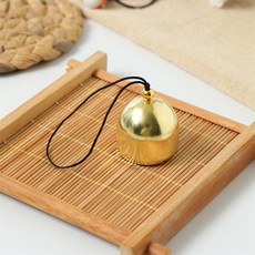 【無品牌】-2.8黃銅迷你鈴鐺diy金屬風鈴及風鈴diy材料配件聖誕小鈴鐺風鈴掛, 黑繩金珠