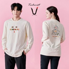 테크니스트 티셔츠 배드민턴 긴팔 상의 코튼라이크 오버핏 크림 TNT54115