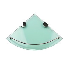 強化玻璃角落層架, 透明 + 鉻色, 1個